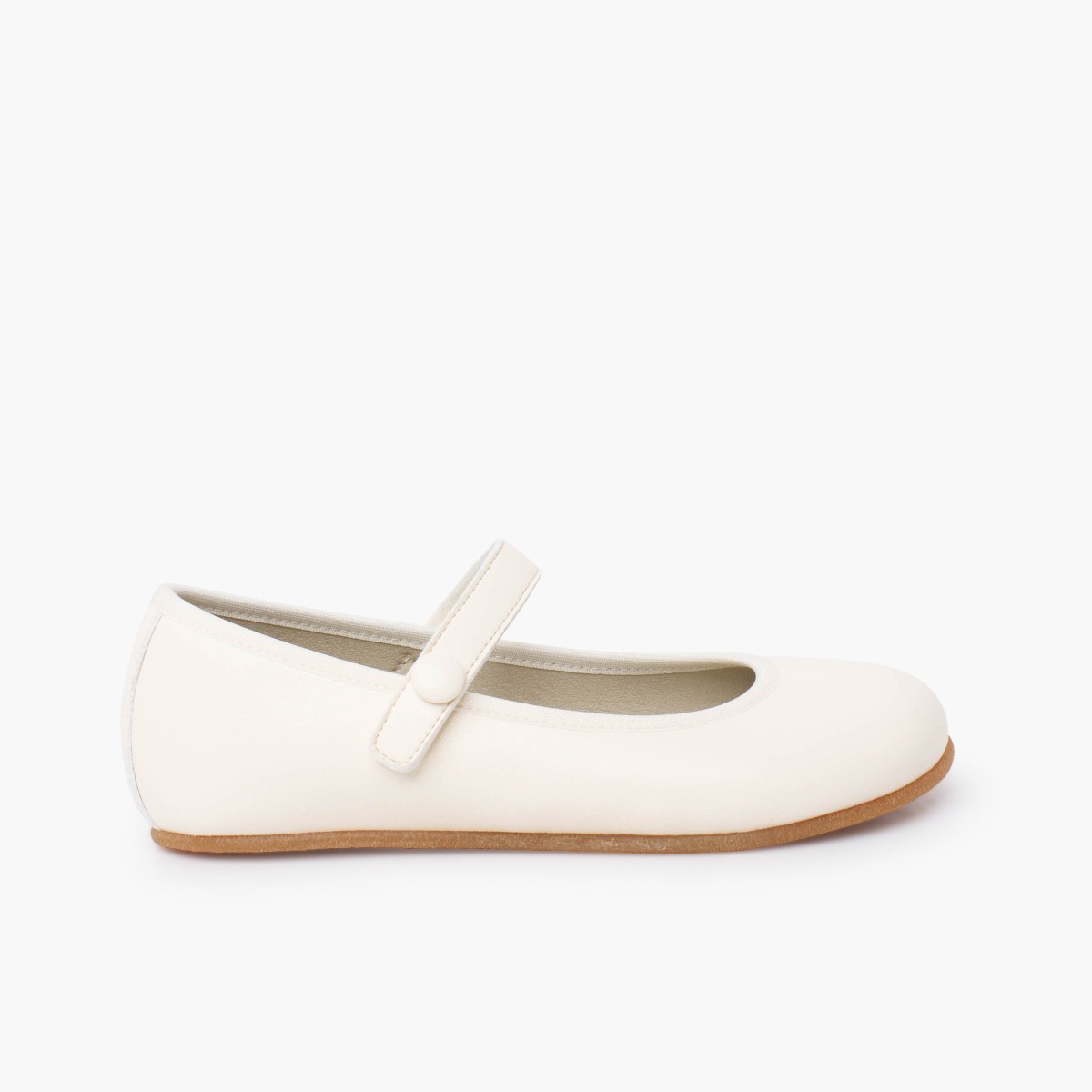 Merceditas Cerimónia barefoot tira aderente botão Cru