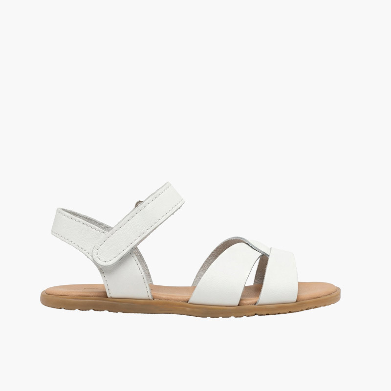 Sandálias barefoot pala entrelaçada menina Branco