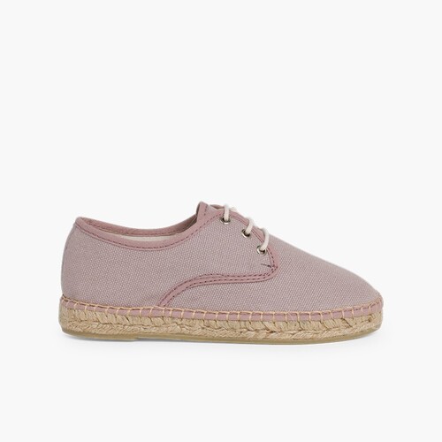 Sapatos Blucher de Lona com sola Alpargata Malva