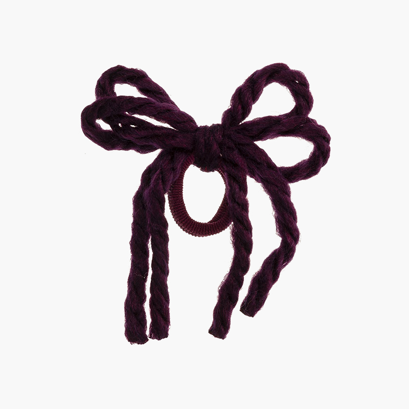 Elástico de cabelo cordões de lã para menina Bordeaux