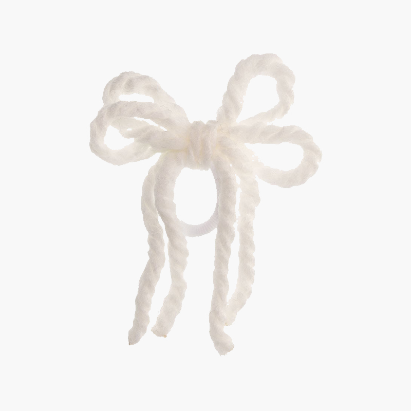 Elástico de cabelo cordões de lã para menina Cru