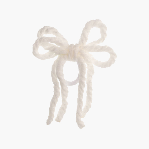 Elástico de cabelo cordões de lã para menina Cru
