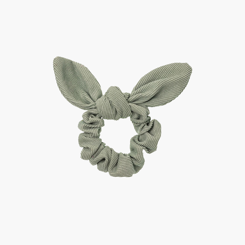 Elástico de cabelo scrunchie micro bombazine glitter com laço Verde