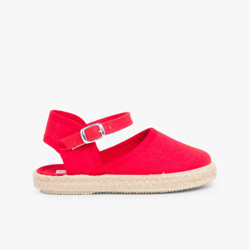 Alpargatas Menina com fivela Vermelho