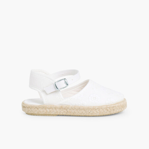 Alpargatas Menina com fivela Branco
