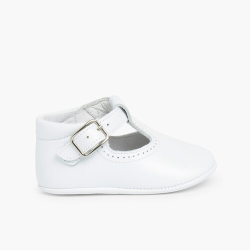 Sapato Pepito Pele Bebé com Fivela Branco