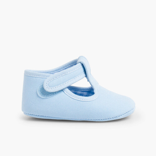 Sapatos Pepito Bebé Tela tiras aderentes   Céu azul