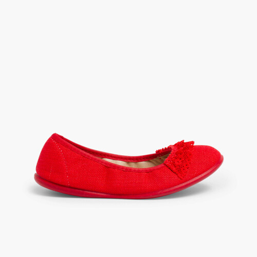 Sabrinas Linho com Renda Vermelho