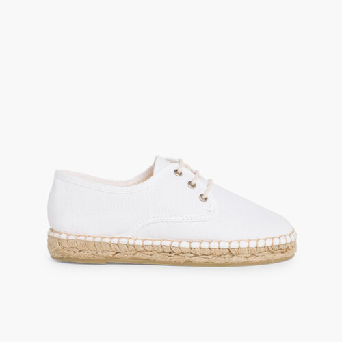 Sapatos Blucher de Lona com sola Alpargata Branco