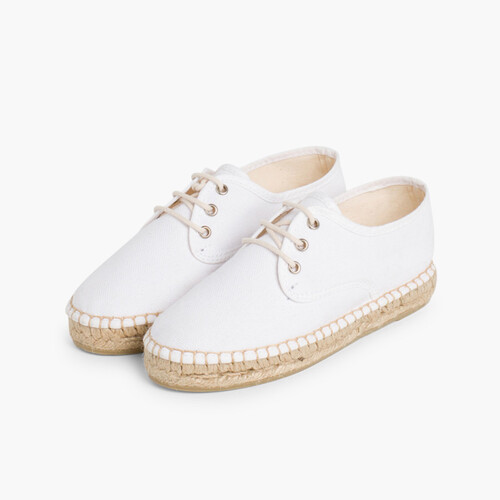 Sapatos Blucher de Lona com sola Alpargata Branco