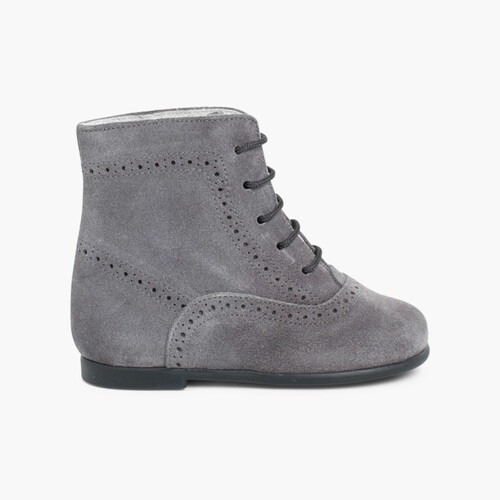 Botas Camurça Atacadores Cinzento
