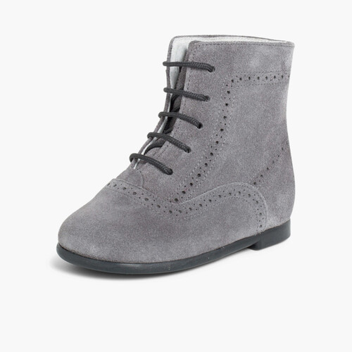 Botas Camurça Atacadores Cinzento