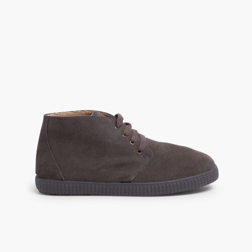 Botas de Pelo Interior com Atacadores Cinzento