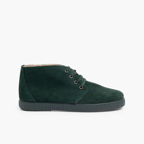 Botas de Pelo Interior com Atacadores Verde