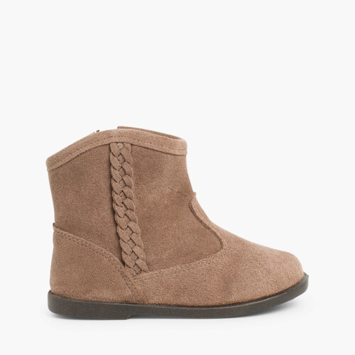 Botins Menina Camurça trança lateral Taupe