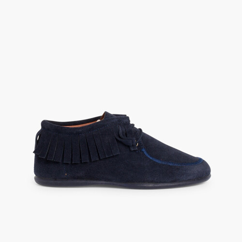 Botins de Franjas para Crianças e Mulher Azul Marinho
