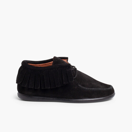 Botins de Franjas para Crianças e Mulher Preto
