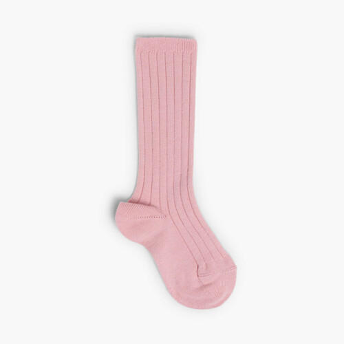 Meias Altas Caneladas Cóndor Rosa Pálido