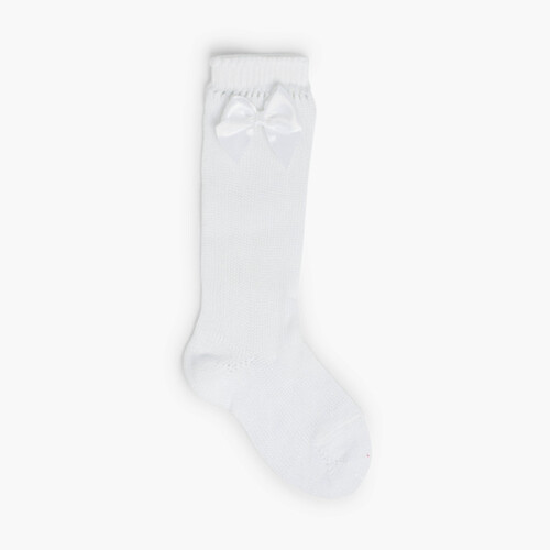 Meias Altas Cóndor Perlé com Laço Branco
