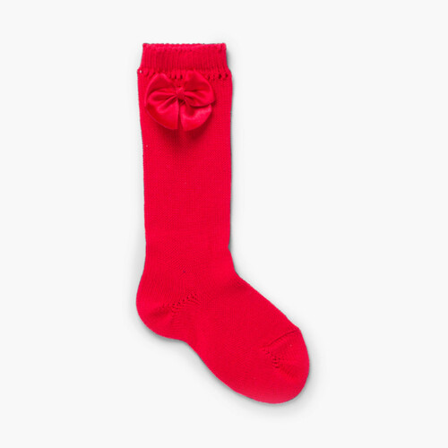 Meias Altas Cóndor Perlé com Laço Vermelho