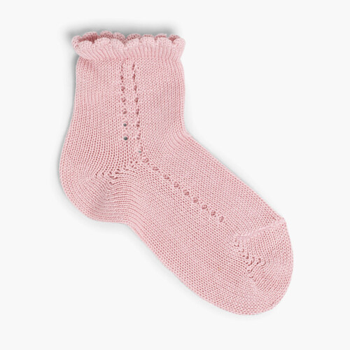 Meias Curtas Croché Cóndor Verão Rosa Pálido