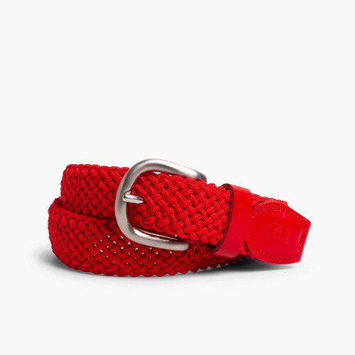 Cinto Elástico Trançado Crianças Vermelho
