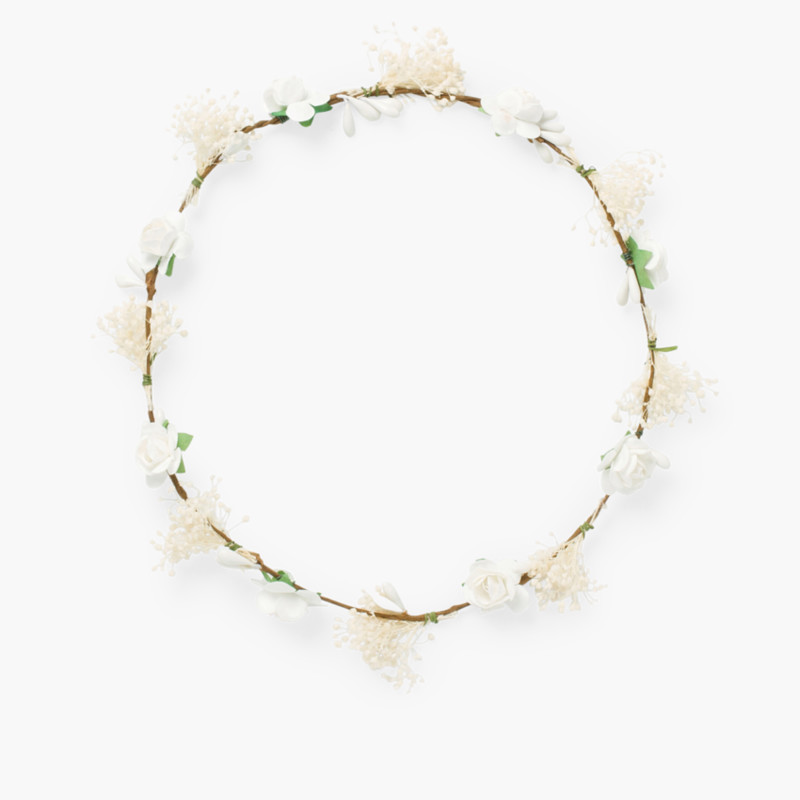 Coroa de flores e gypsophila Branco