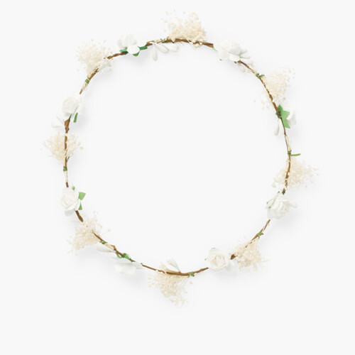 Coroa de flores e gypsophila Branco