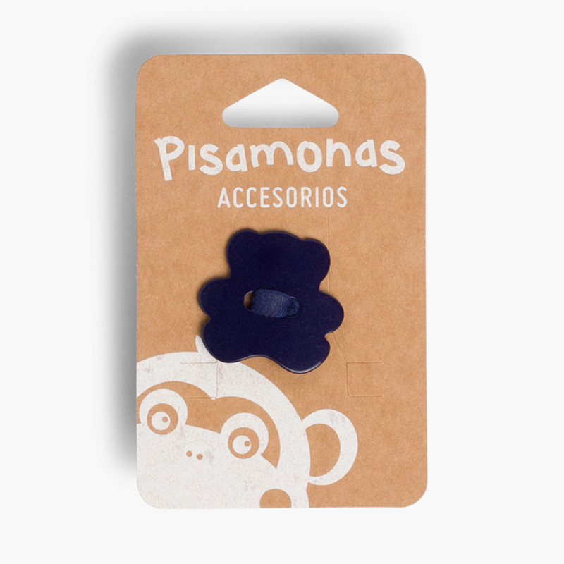 Elástico Cabelo Meninas Aplique Ursinho Azul Marinho