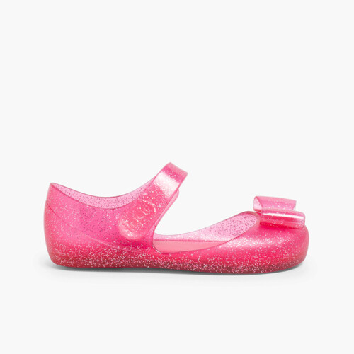 Merceditas Borracha tiras aderentes   Mia Laço Glitter Fúcsia