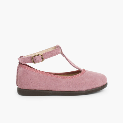 Sapatos Merceditas Menina Camurça com fecho pulseira Beringela