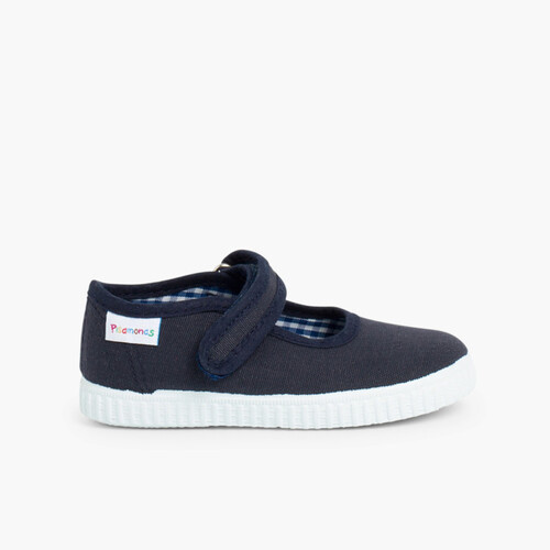 Sapatos Merceditas Menina tiras aderentes   Sola tipo Ténis Azul Marinho