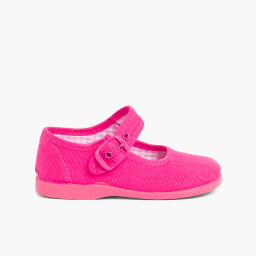 Sapatos Merceditas de Lona para Meninas Fúcsia
