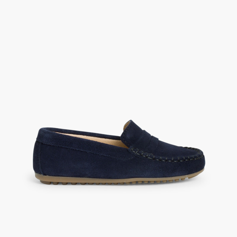 Mocassins Camurça Azul Marinho
