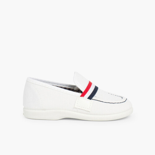 Mocassins Tecido Bandeira Branco