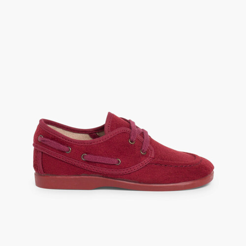 Sapatos de Vela tipo Camurça com atacadores Bordeaux