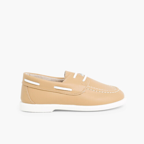 Sapatos de Vela Pele Lavável Camelo