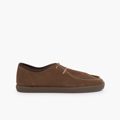 Sapatos de Vela de Camurça Crianças e Adultos Taupe
