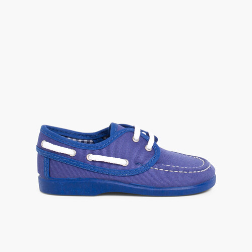 Sapatos de Vela Tecido com Atacadores Azulão