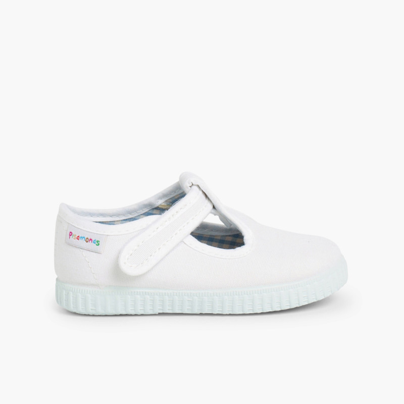 Sapato Pepito com tiras aderentes   sola ténis Branco