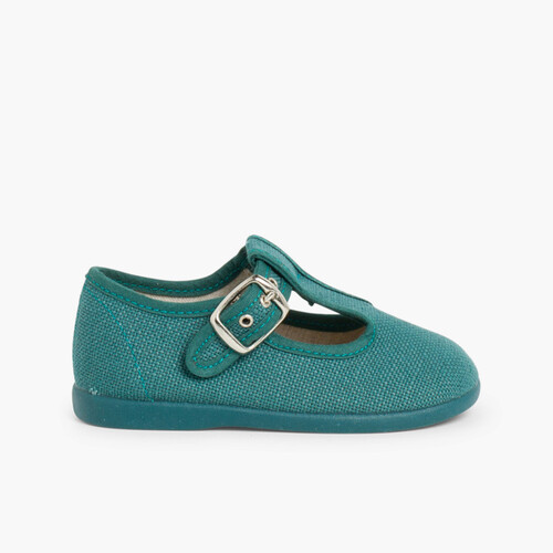 Sapatos Pepito Linho com Fivela Verde
