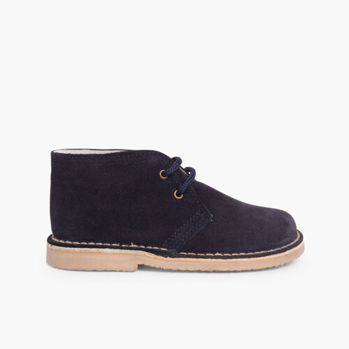 Botas Safari com Atacadores Azul Marinho