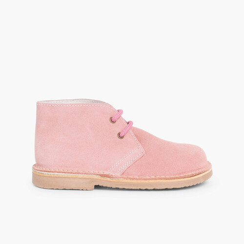 Botas Safari com Atacadores Rosa Pálido