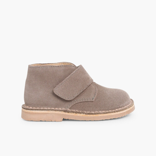 Botas Safari com tiras aderentes   Cinzento