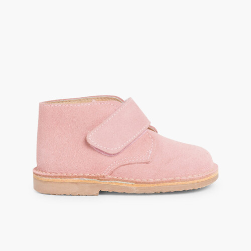 Botas Safari com tiras aderentes   Rosa Pálido