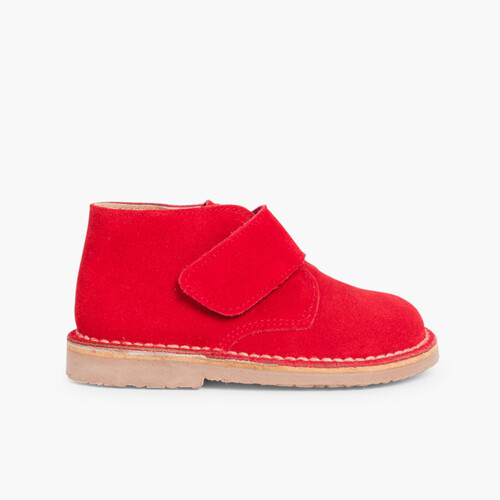 Botas Safari com tiras aderentes   Vermelho