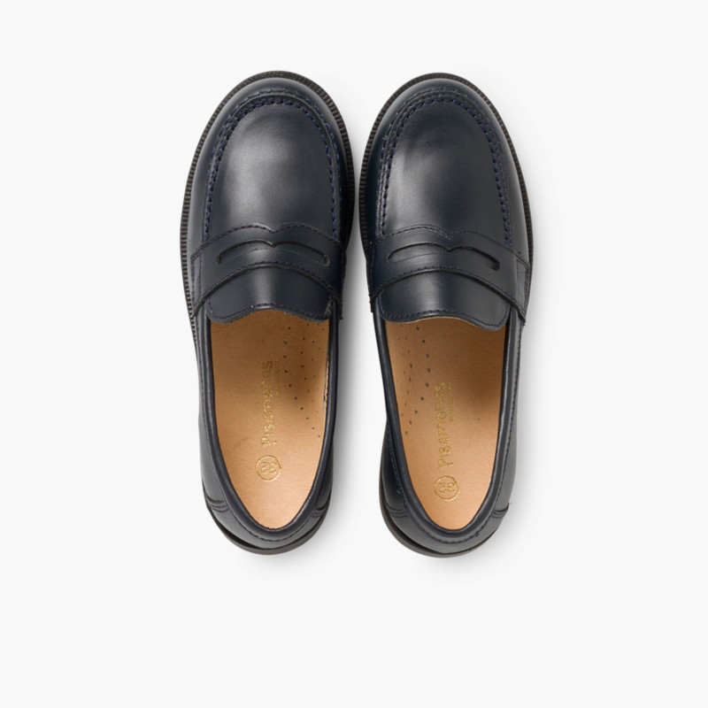 Mocassins Colegiais Azul Marinho/Preto Azul Marinho