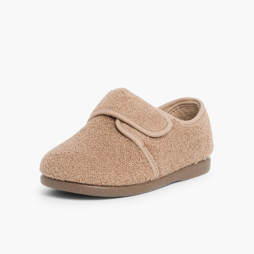 Pantufas tiras aderentes   Taupe
