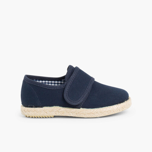Sapatos Blucher tiras aderentes   Sola Alpargata Azul Marinho