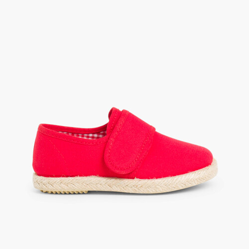 Sapatos Blucher tiras aderentes   Sola Alpargata Vermelho